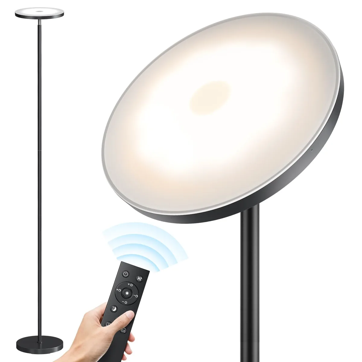 Tall 69 inch floor lamp with adjustable head and heavy base, unfinished finish