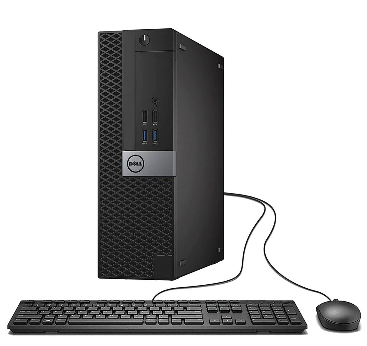 Small black desktop tower, compact SFF chassis