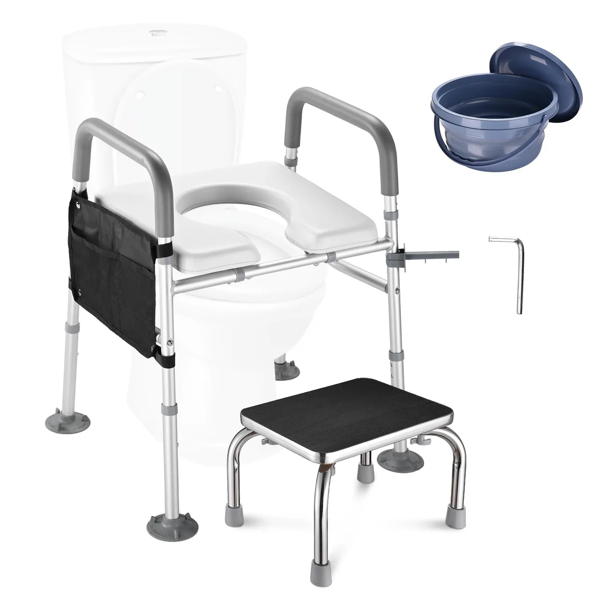 Yescom USA, Inc. Yescom USA, Inc. 38RTSFST001-NH-SC7050F Raised Toilet Seat with Step Stool — product photo