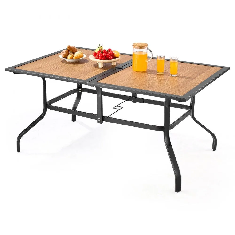 VEVOR VEVOR Outdoor Patio Dining Table 59x38x29 in Brown Wood Grain — product photo