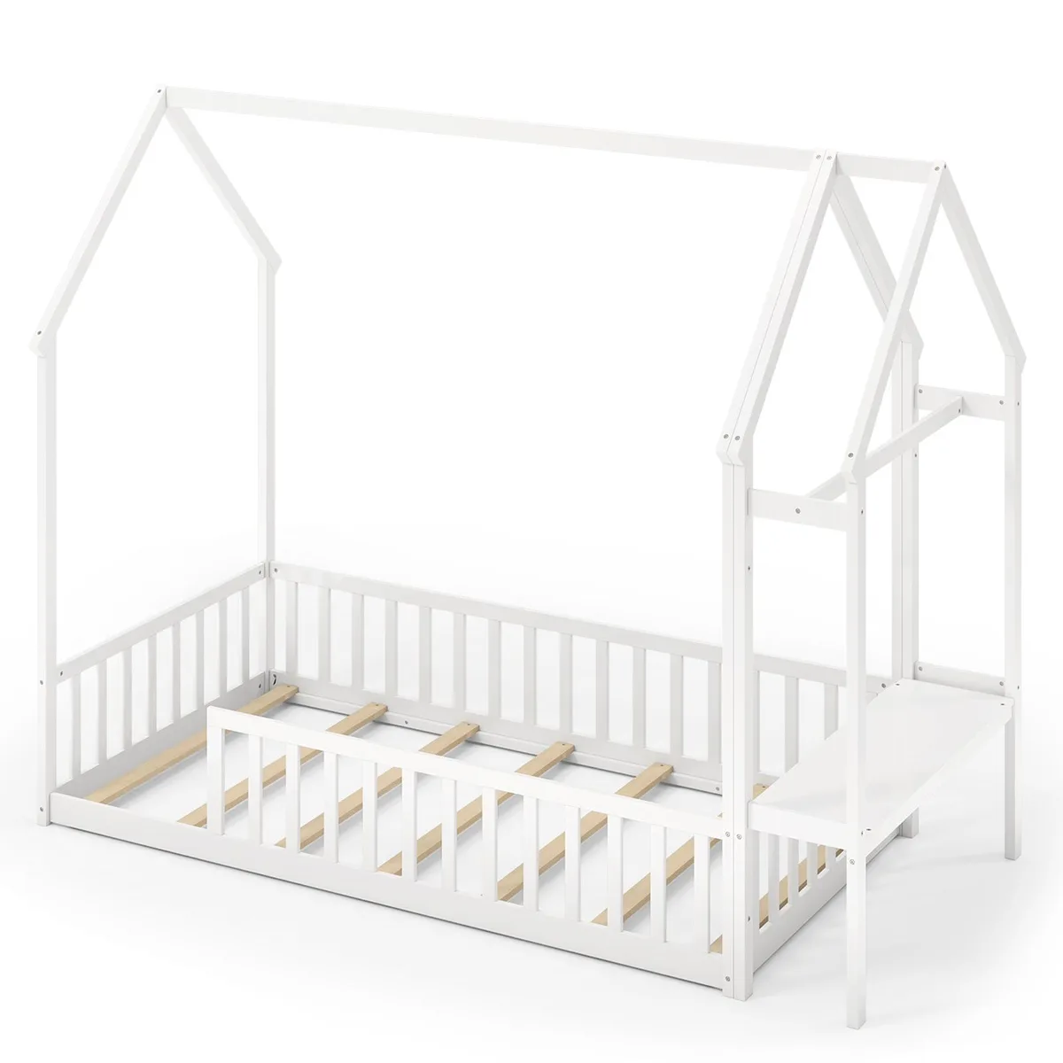 SlickBlue SlickBlue House Floor Bed Twin White 90" x 44.5" x 72.5 — product photo