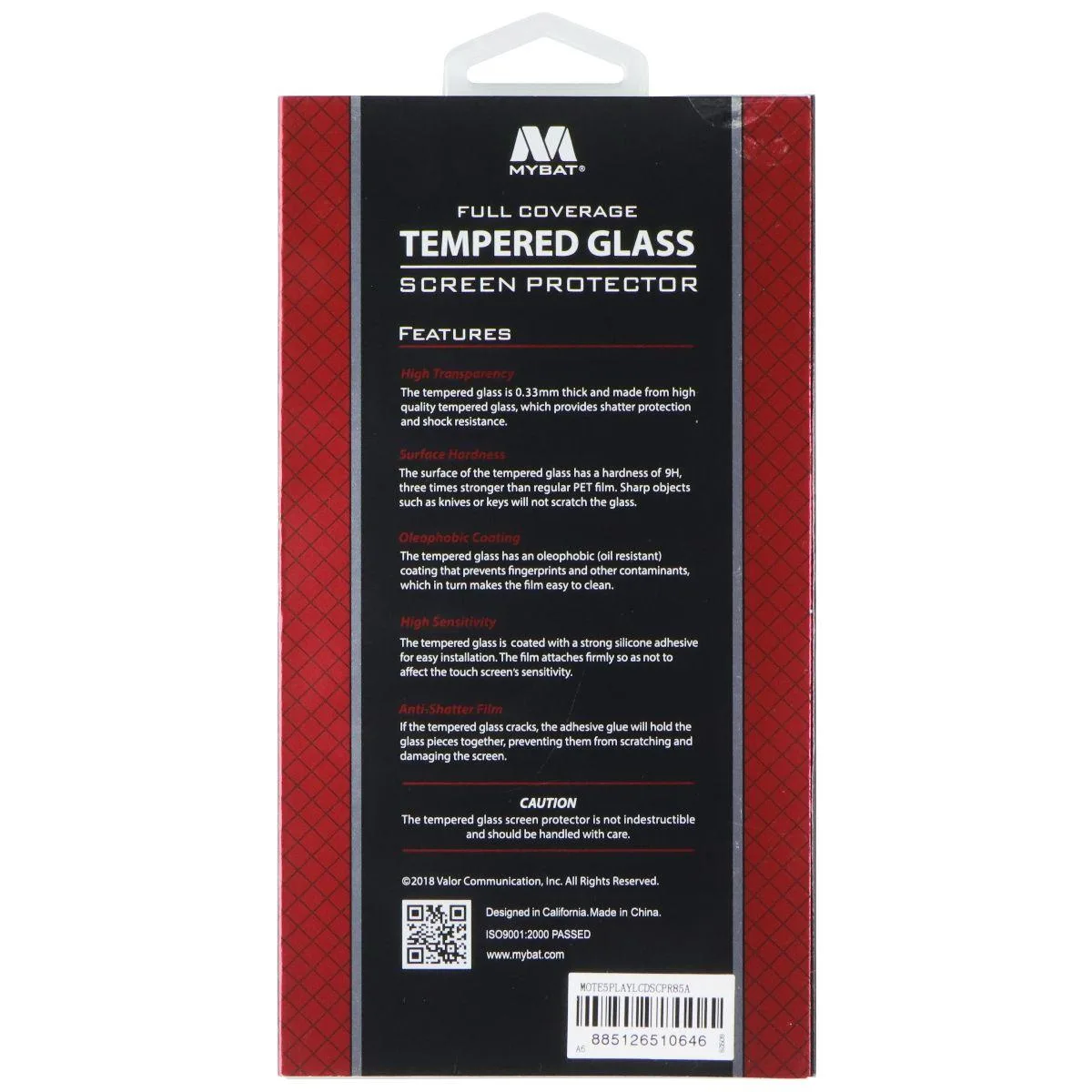 Mybat Mybat 9H Tempered Glass Screen Protector for Motorola Moto E5 Play and E5 Cruise — product photo
