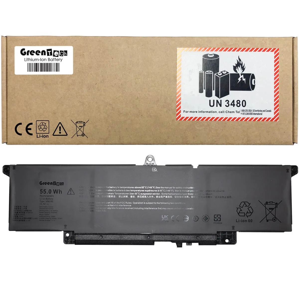 GreenTechLLC GreenTechLLC VMV83 55Wh laptop battery for Dell Pro 14/16 Plus — product photo