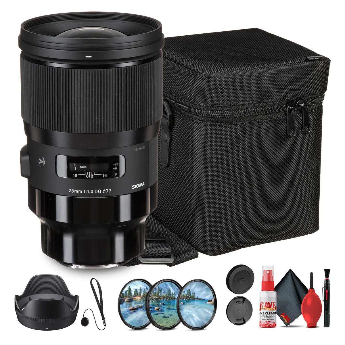 SIGMA SIGMA 28mm f/1.4 DG HSM Art Lens Sony E 77mm Filter Kit — product photo