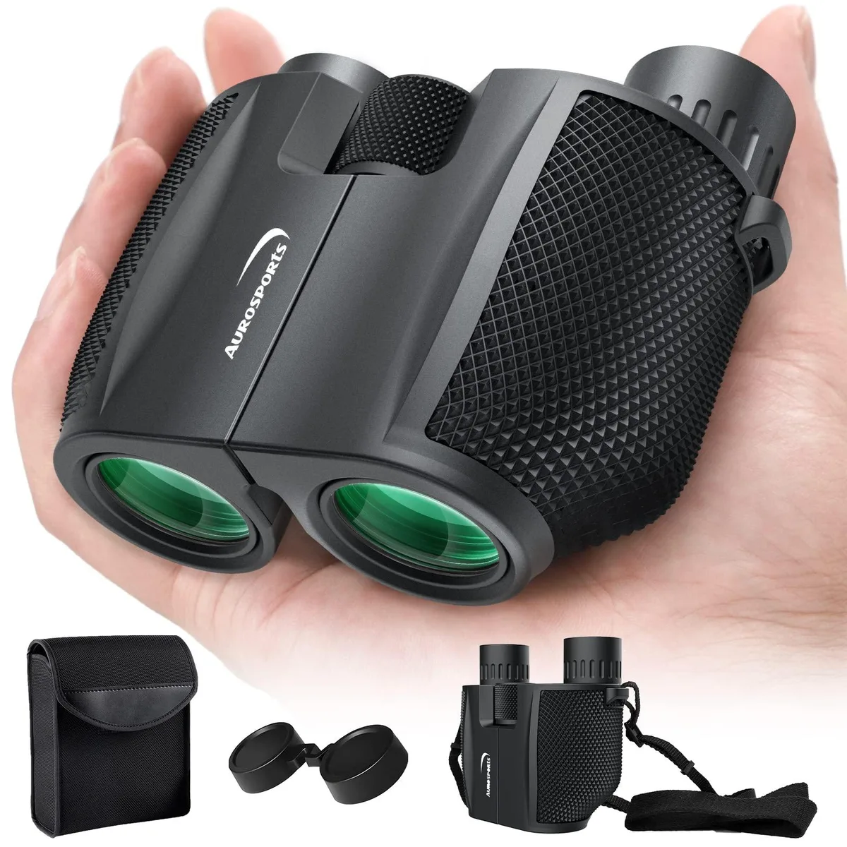 Aurosports 10x25 Compact Binoculars Black AEDC1001 — product photo
