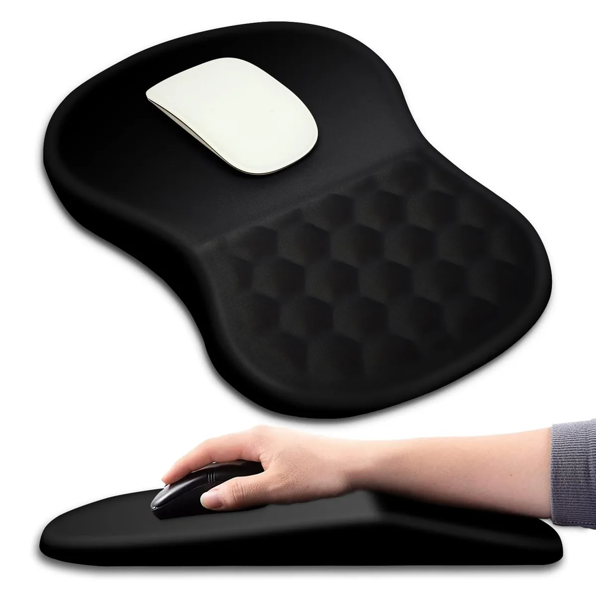  Hokafenle KM&amp;HK-Mousepad-T8B-011 Ergonomic Mouse Pad Wrist Support 12x8 inch Black — product photo