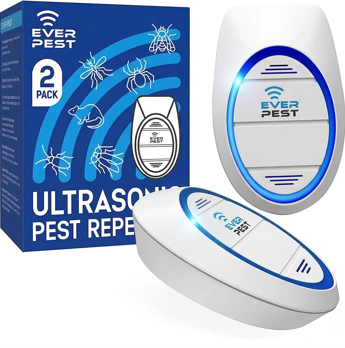 Two white rectangular plug-in units side by side