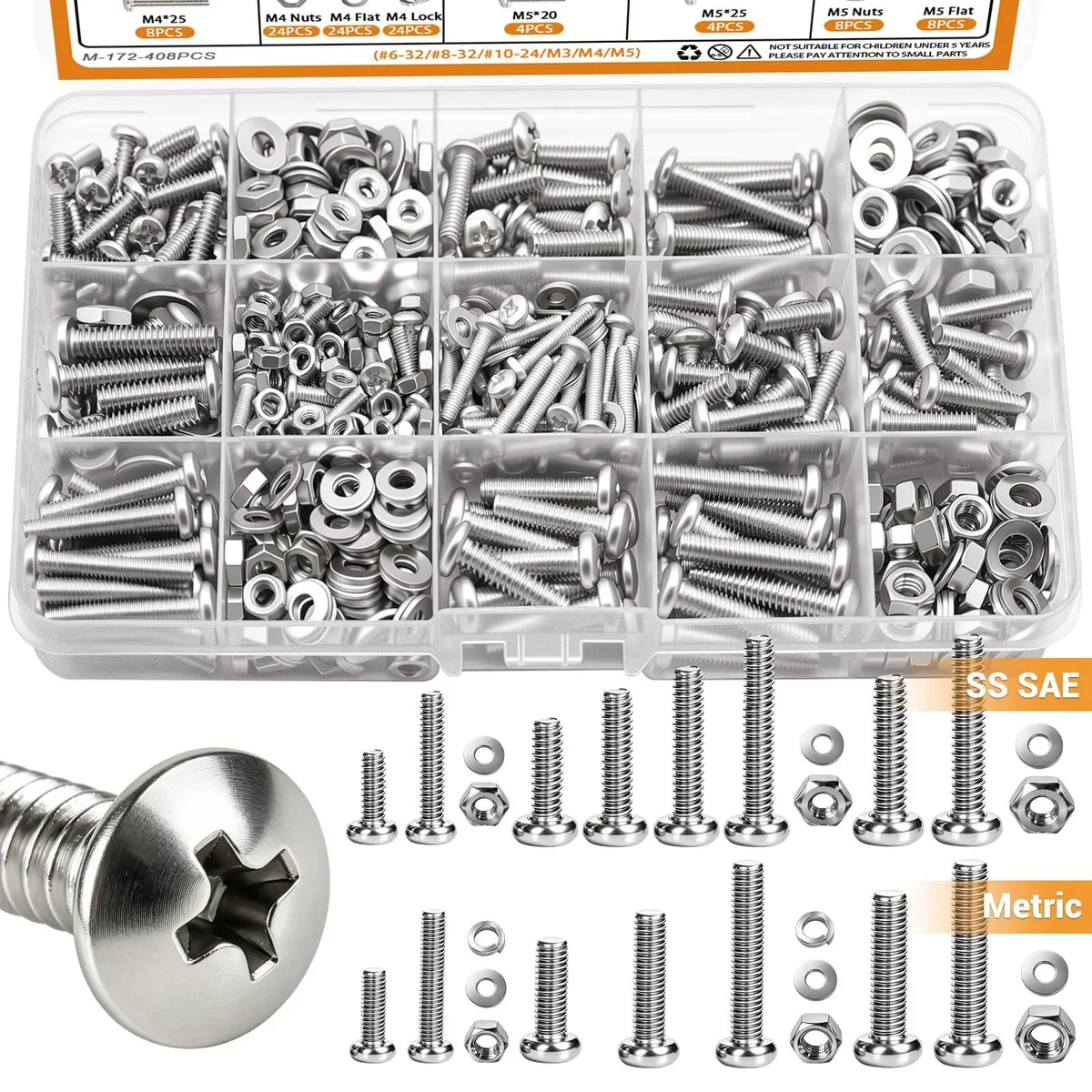  mankk M-172-408PCS 408PCS Machine Shop Hardware — product photo