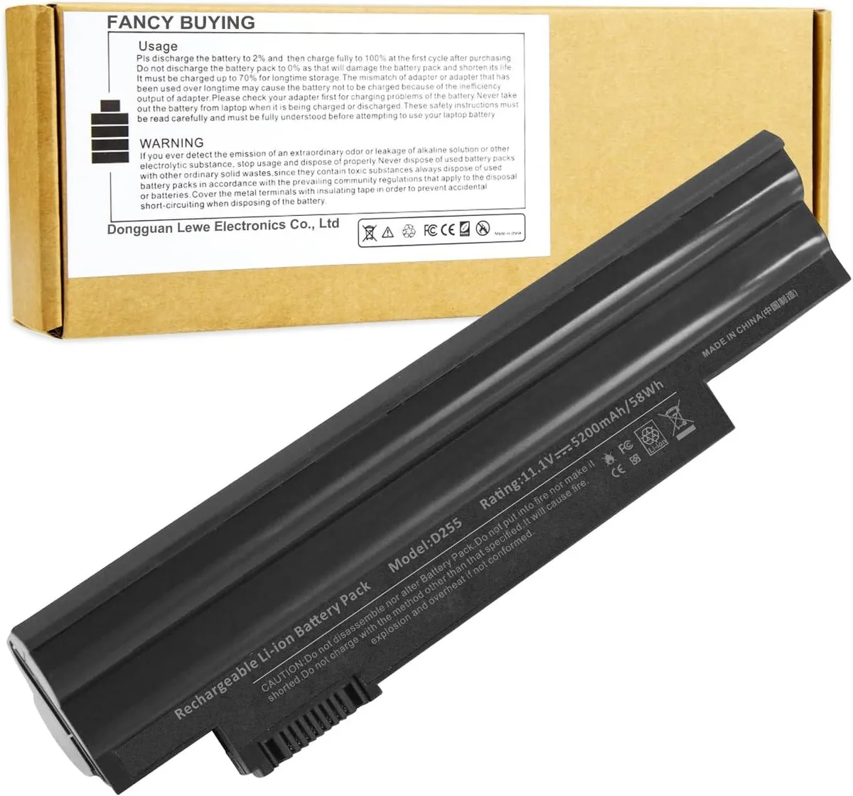 PISKEKAT PISKEKAT 6 cell 5200mAh 11.1V laptop battery for Acer Aspire One D255 D257 D260 Gateway LT23 LT25 — product photo