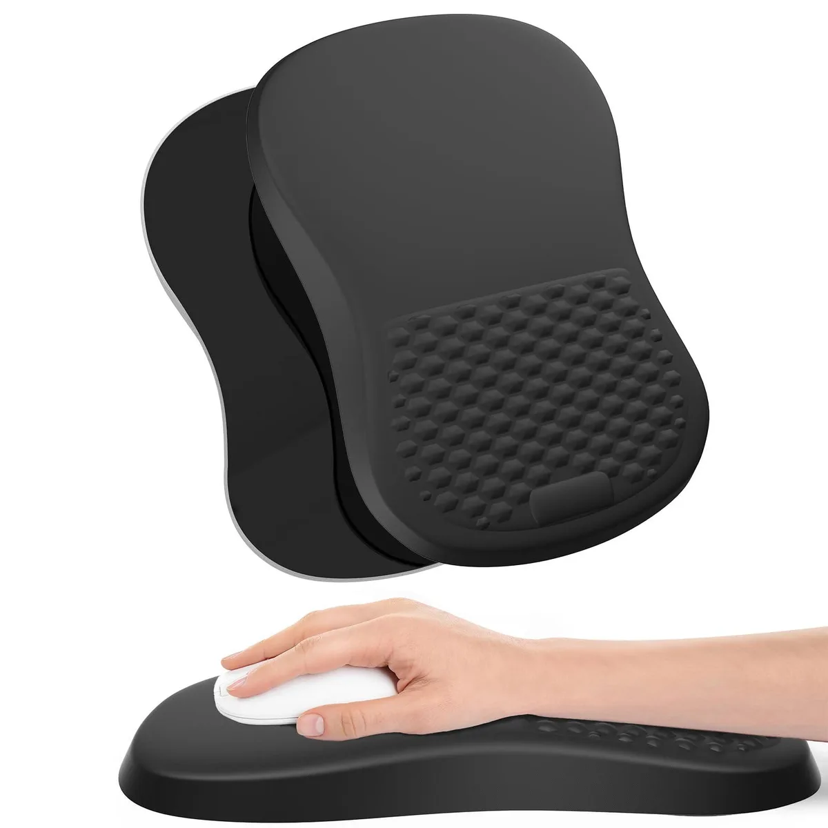  eulps XP01 Ergonomic Mouse Pad 17.3 x 3.1 in Dark Black — product photo