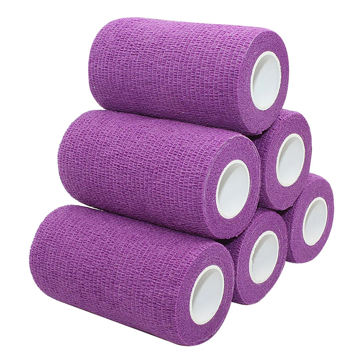 COMOmed COMOmed Self-Adherent Cohesive Bandage Latex 4" x 5 Yards Purple 6 Rolls First Aid — product photo