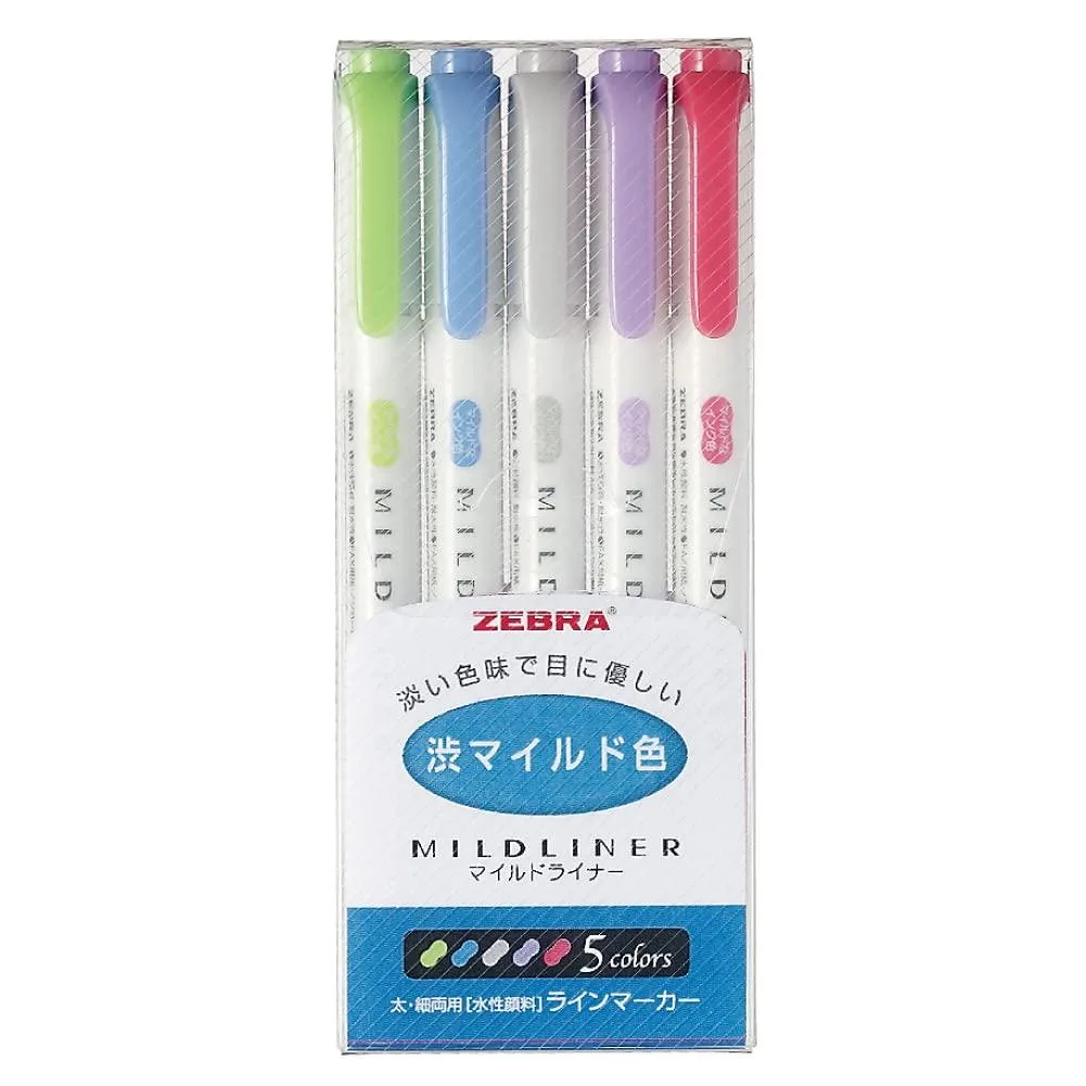 MILD LINER Double Sided Highlighter Noble Color 5 Set — product photo
