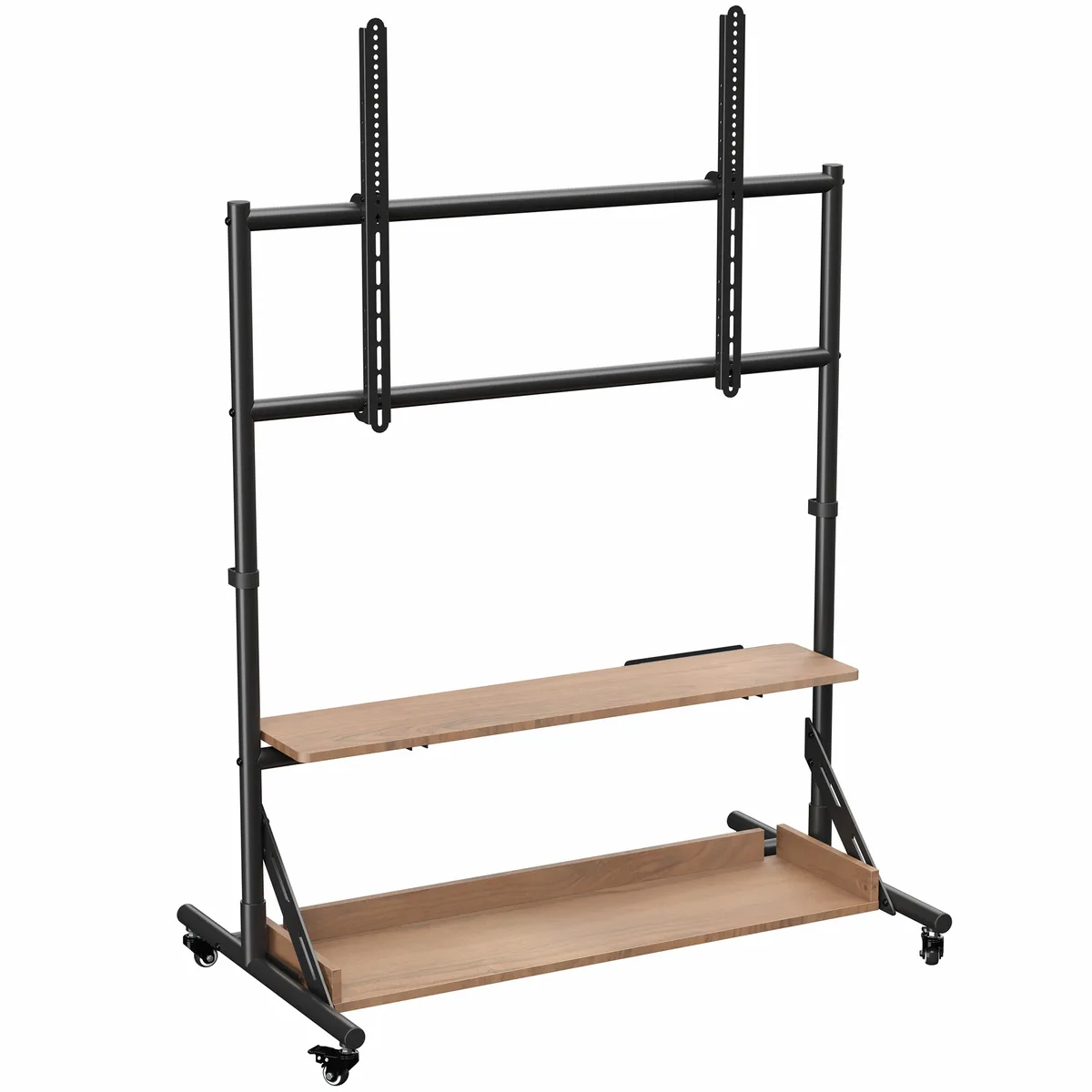 VIVO VIVO Heavy Duty Mobile TV Cart 55-100" Dark Wood Shelves 176 lbs — product photo