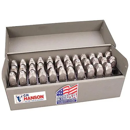 CH Hanson 29175 hand stamp kit letter number set metal characters in box