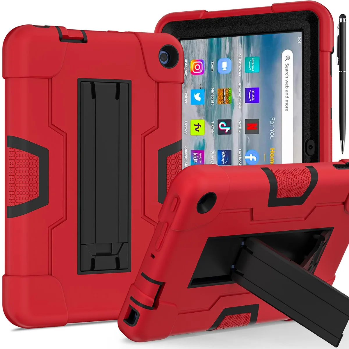 BONAEVER BONAEVER Fire 7 12th Gen 2022 Case Red — product photo