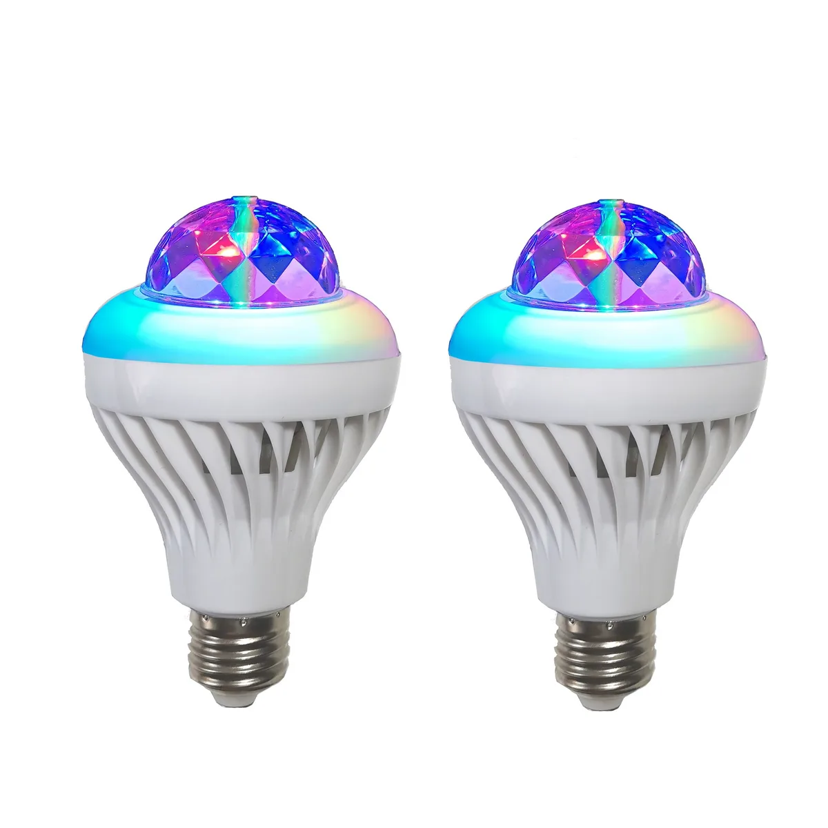 QLEE QLEE 2-Pack E27 7W Rotating LED Disco Bulb 3 Modes 360° — product photo