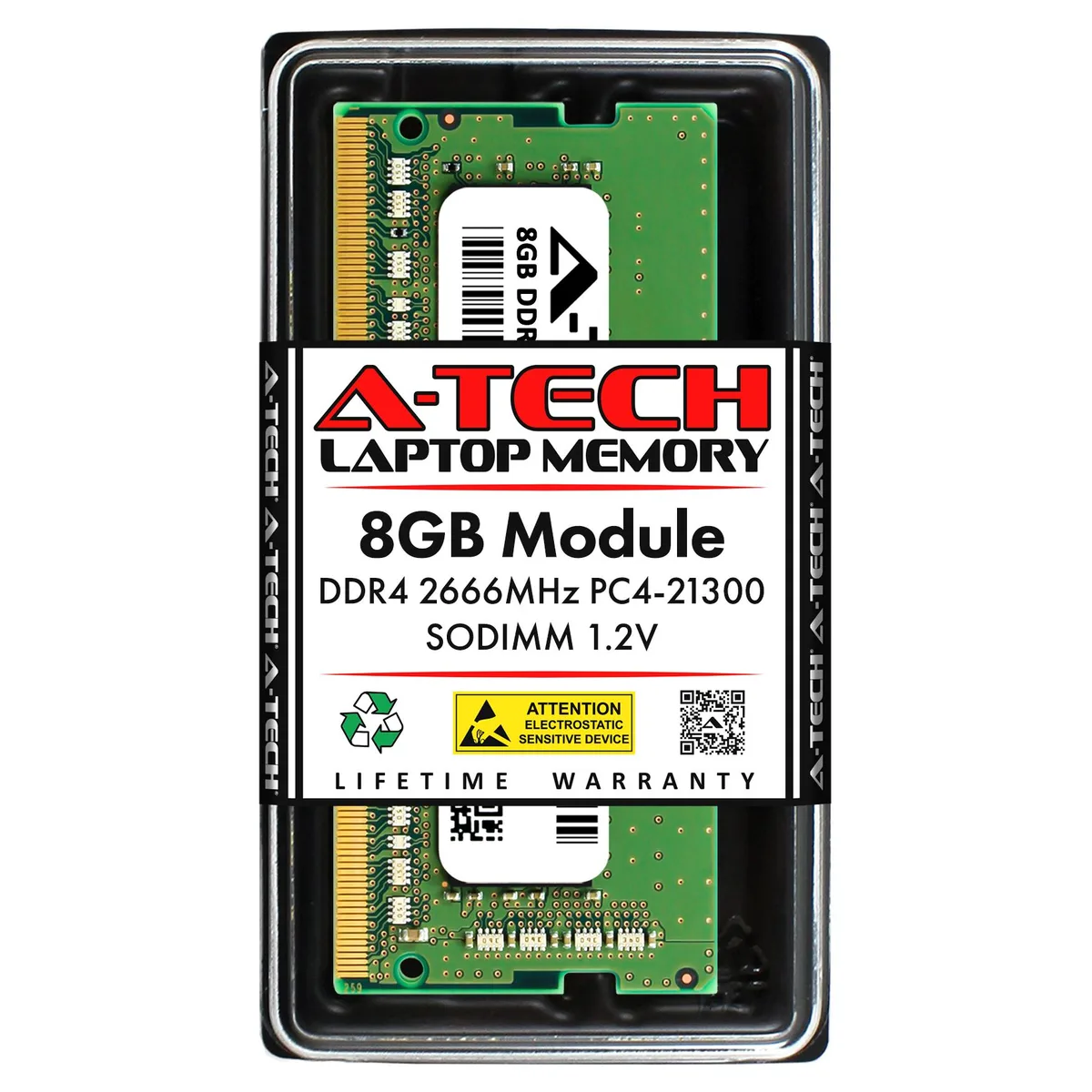 A-Tech A-Tech 8GB DDR4 2666MHz SODIMM CL19 1.2V 260-Pin Laptop RAM — product photo