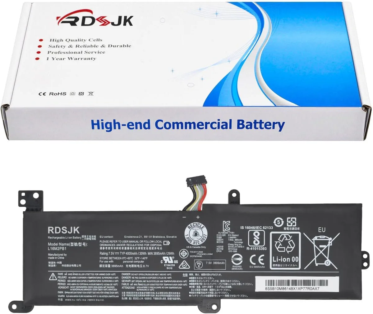 PISKEKAT PISKEKAT laptop battery 7.4V 30Wh for Lenovo IdeaPad 320 series — product photo