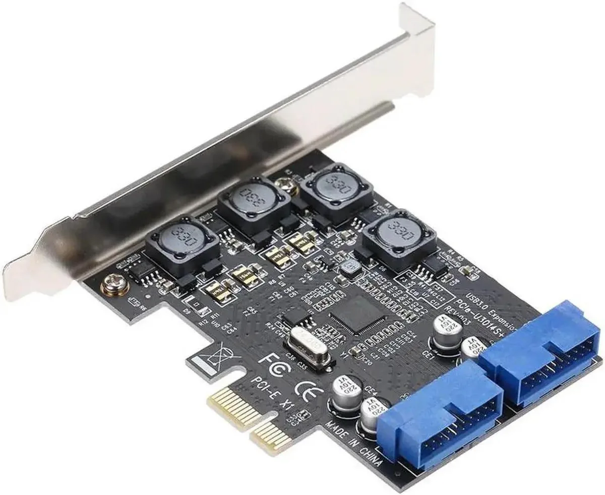 SMUGDESK SMUGDESK PCIe X1 to Dual 20Pin USB 3.0 Header Card Low Profile Bracket — product photo