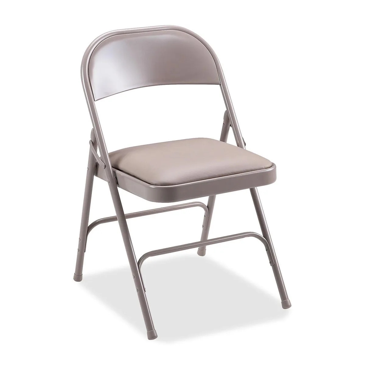 Lorell Lorell 62501 Folding Chair Padded Vinyl Beige 4 Pack 225 lb — product photo
