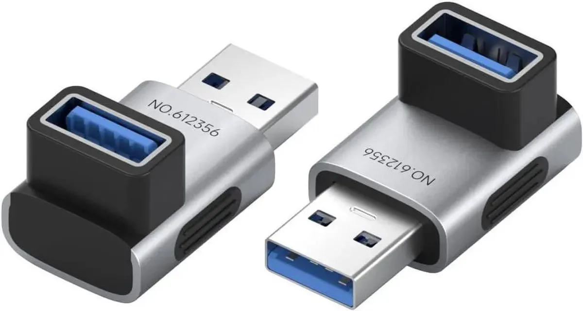 SMUGDESK SMUGDESK 2 Pack 90 Degree MiddleFront USB 3.2 Adapter Right &amp; Left Angle — product photo