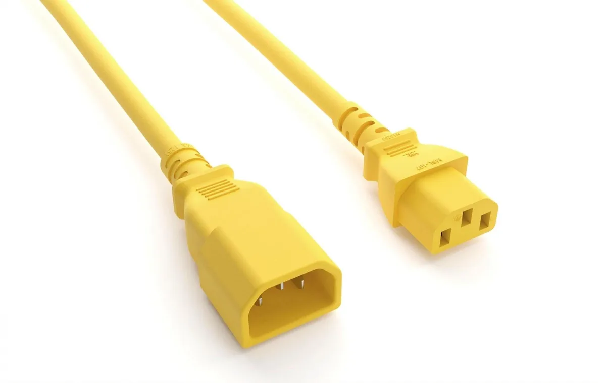 Nippon Labs Nippon Labs 30POW-10W1-14-02203YE 14 AWG C14-C13 3ft Yellow computer power extension cord — product photo