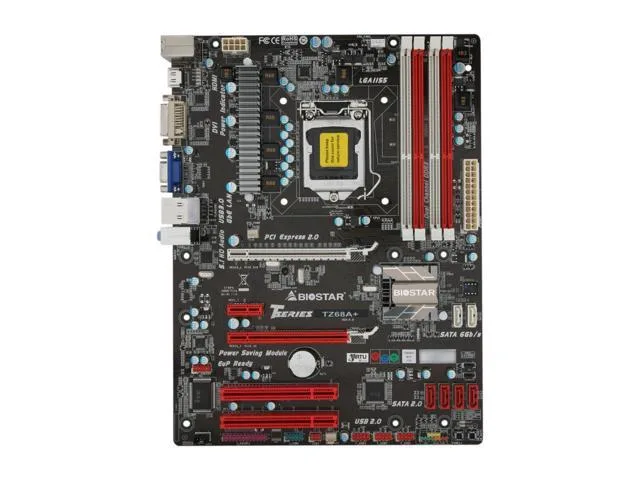 ATX motherboard with silver I/O shield and black PCB