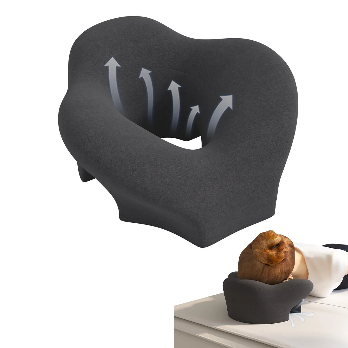 Black prone face pillow with hollow centre, pack of 10