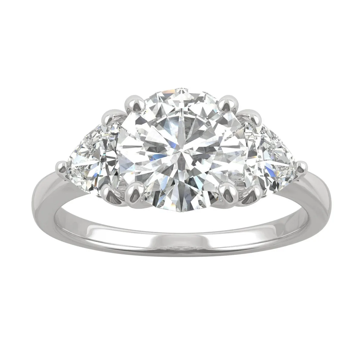 Charles &amp; Colvard Charles &amp; Colvard 8mm Round Moissanite Engagement Ring Size 5 2.70cttw DEW — product photo