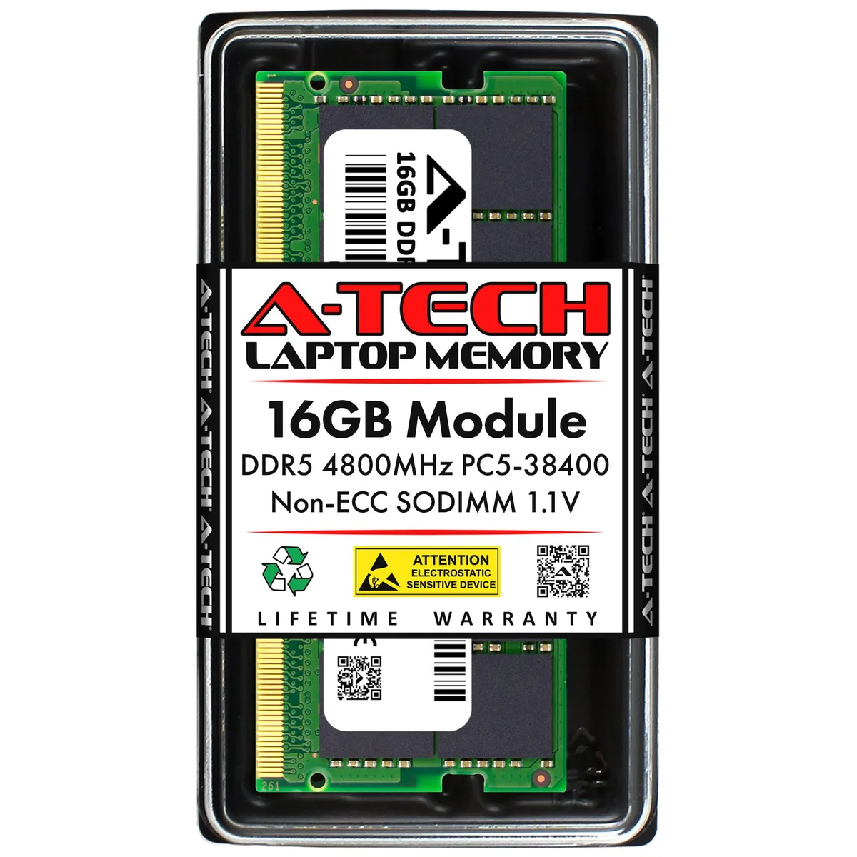 A-Tech A-Tech 16GB DDR5 4800MHz SODIMM CL40 1.1V 262-Pin Laptop RAM — product photo