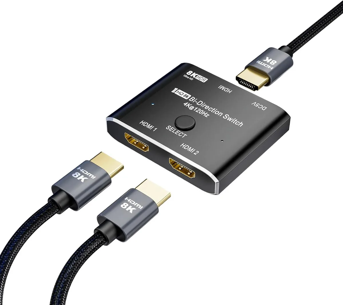 CableDeconn CableDeconn HDMI 2.1 Mini HDR Aluminum Shell 8K 48Gbps Switch Splitter USB C to USB C cable — product photo