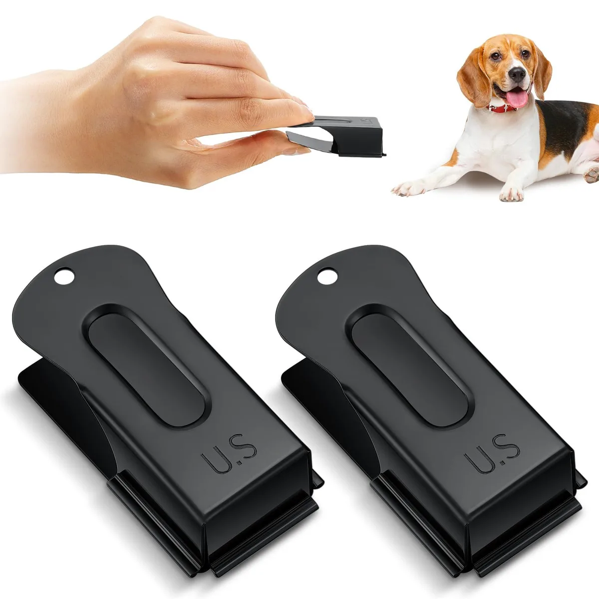  Pet - Tech / Training Aids 2 Pieces Brass Dog Training Clicker Black — product photo