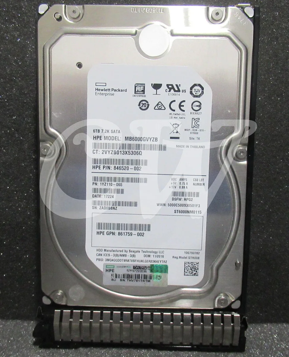 HPE HPE MB6000GVYZB 6TB 7200RPM 3.5in SATA Hard Drive — product photo