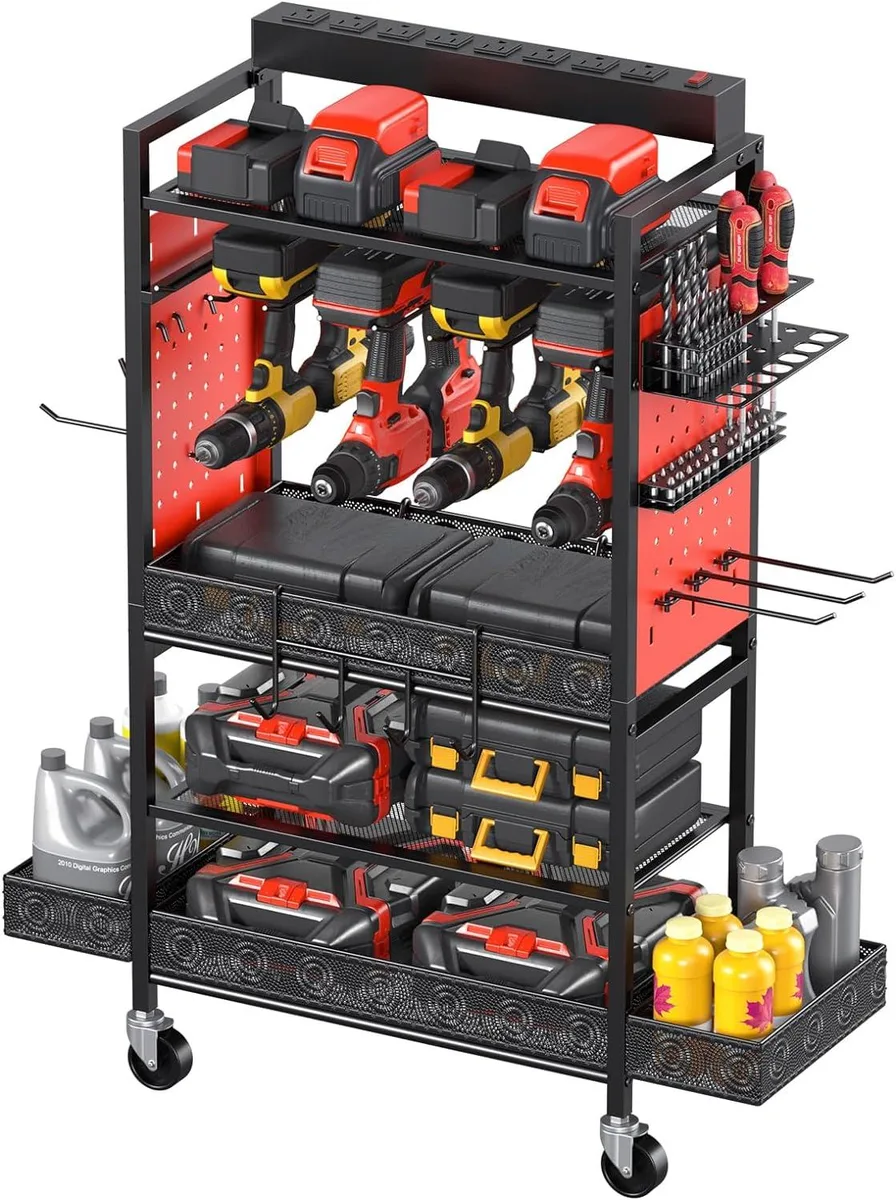 BFKK BFKK Tool Storage Cart Red 17.7x8.75x33.85in 33lb Shelf — product photo