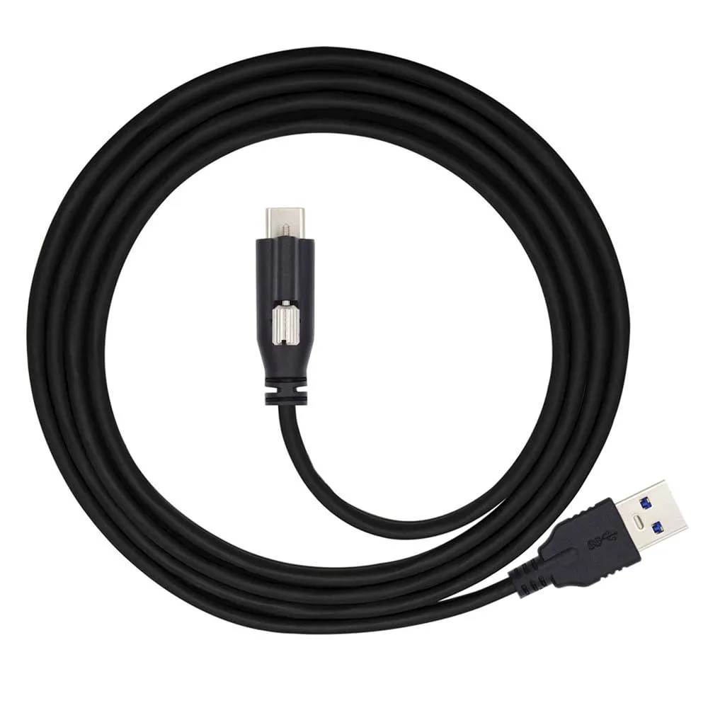Fervit Fervit USB 3.1 Type-C Panel Mount Screw to USB 3.0 Locking Cable 5M — product photo