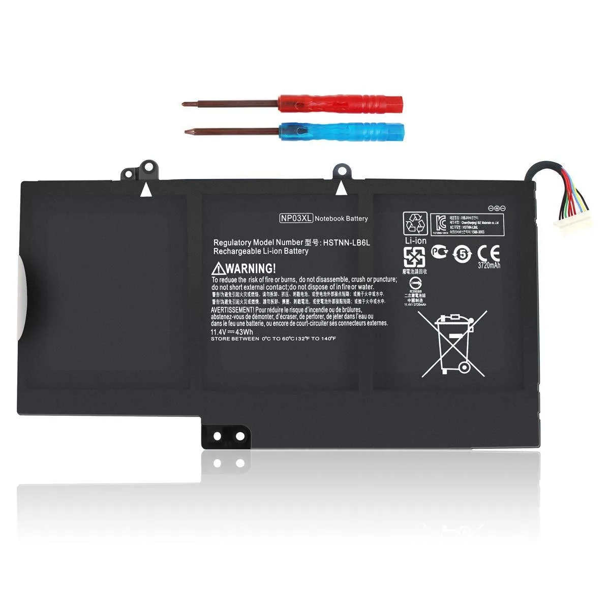  NP03XL 43Wh 11.4V Li-polymer laptop battery — product photo