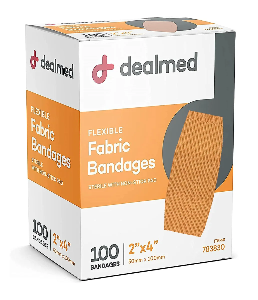  Dealmed Fabric Adhesive Bandages 2x4 in 100 Count — product photo
