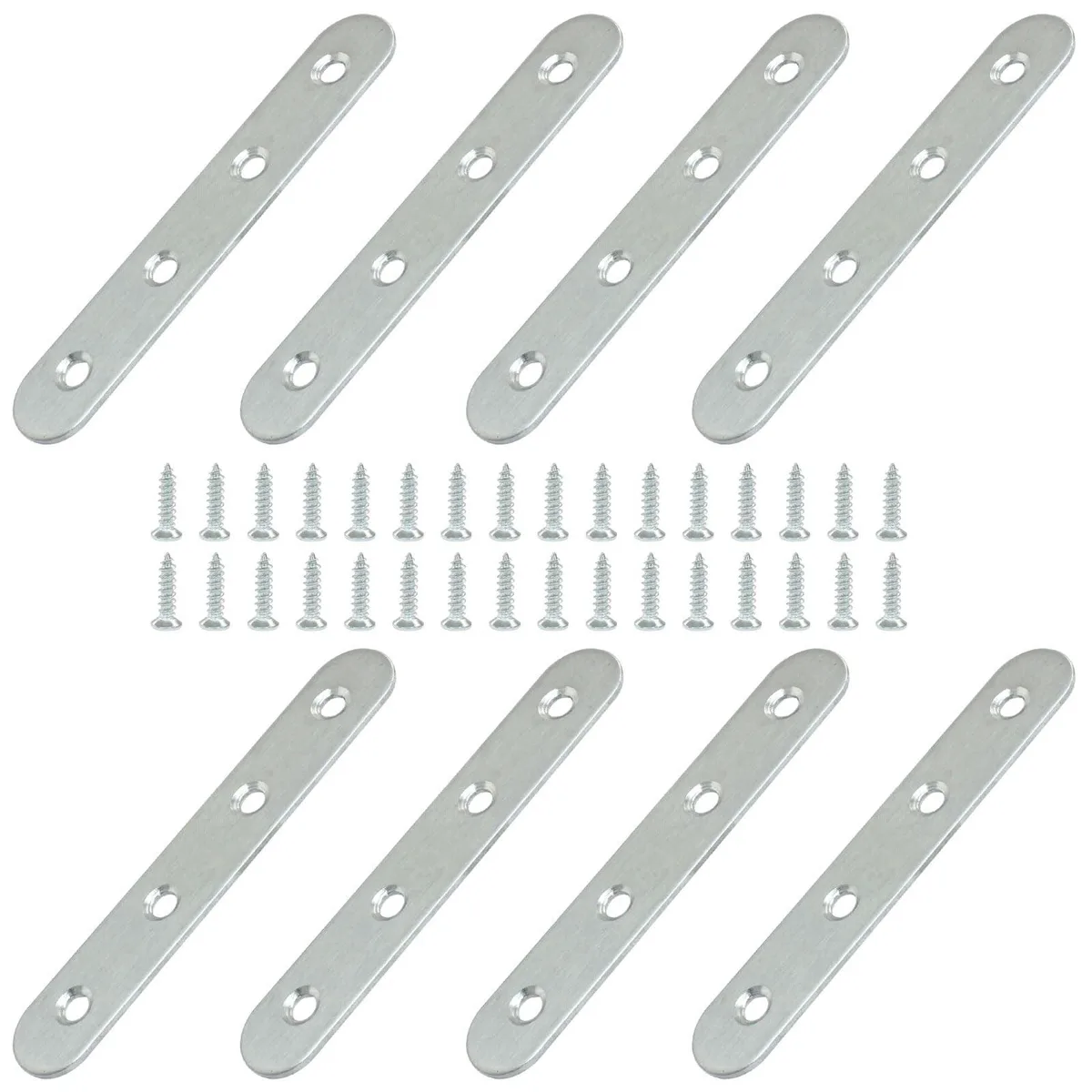 Rierdge Straight Bracket 8 Pack 100×20×3 mm 32 Screws — product photo