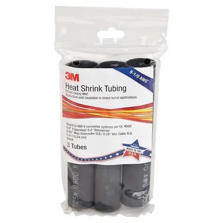 3M 3M ITCSN-0800 6" Black Heat Shrink Tube 12-pack — product photo