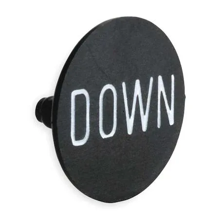 Schneider Electric round legend insert marked Down, plastic finish