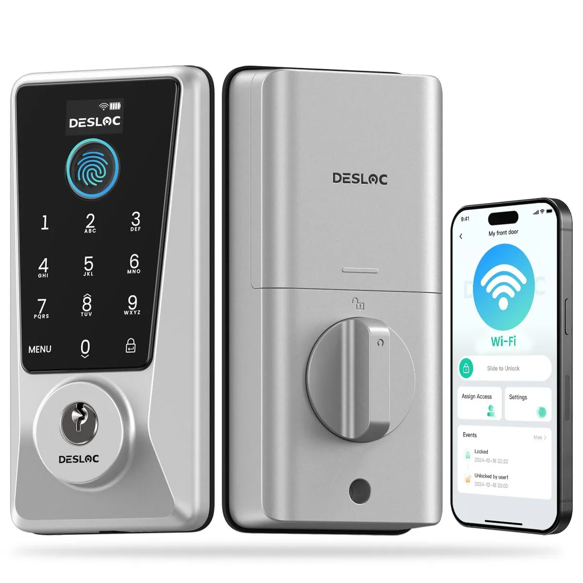 DNBeffulgent DNBeffulgent DESLOC D110 Plus Smart Door Lock Silver — product photo