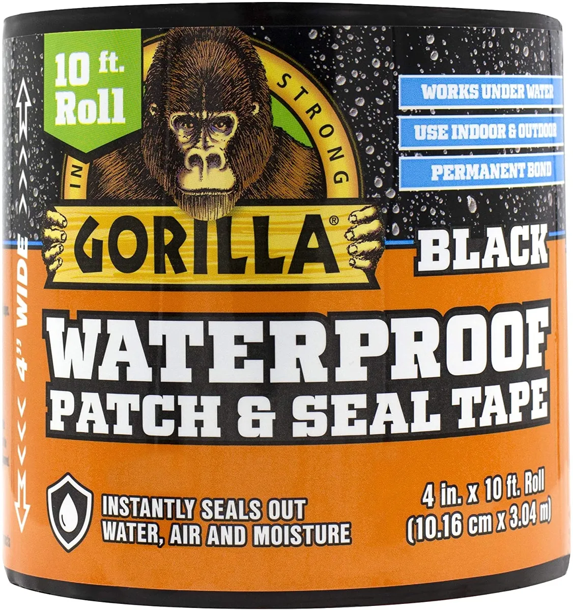 Gorilla Gorilla Waterproof Patch &amp; Seal Tape 4" x 10' Black — product photo