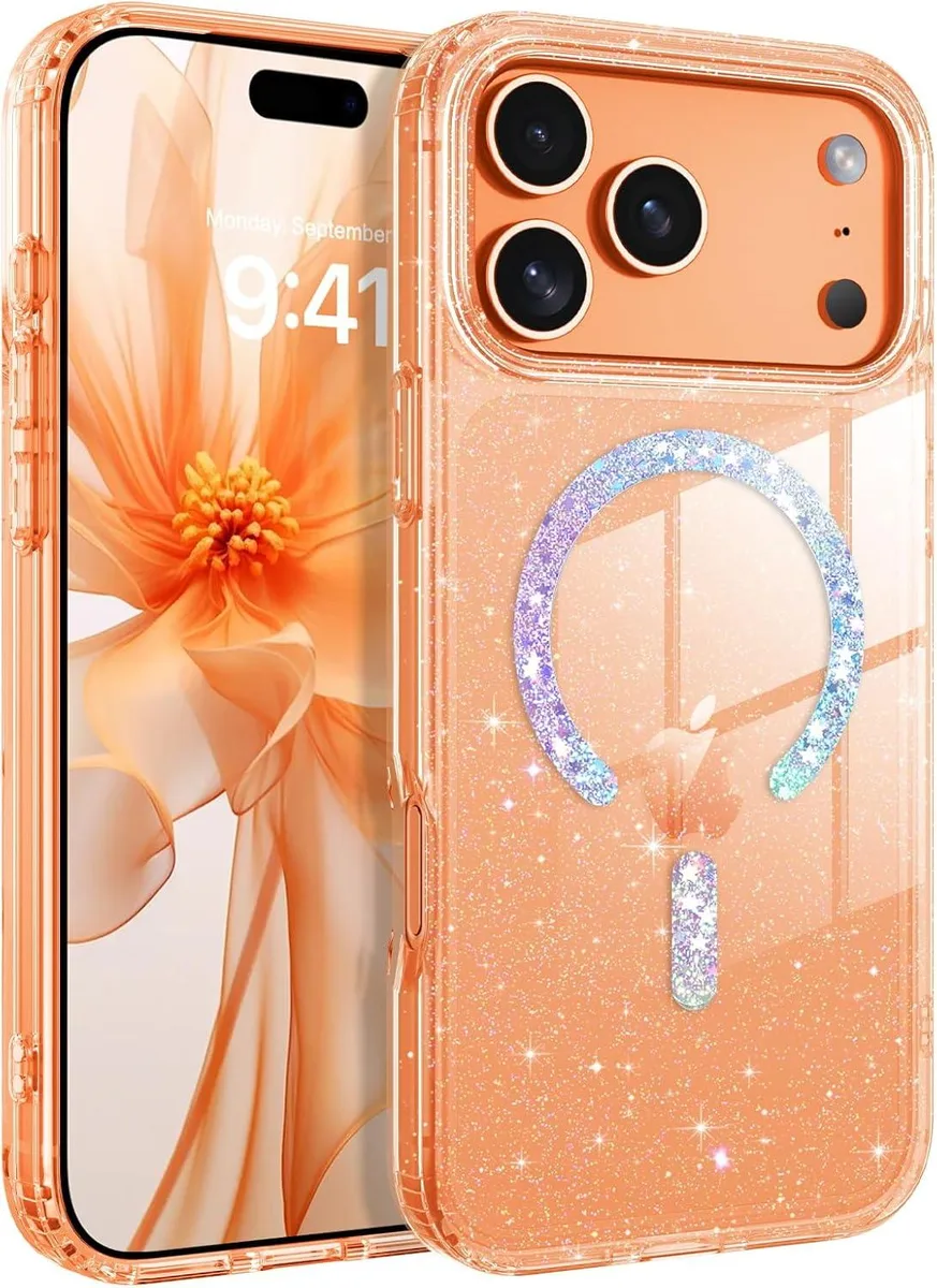 OMOTON OMOTON iPhone 17 Pro Max 6.9 Clear Glitter MagSafe Case — product photo