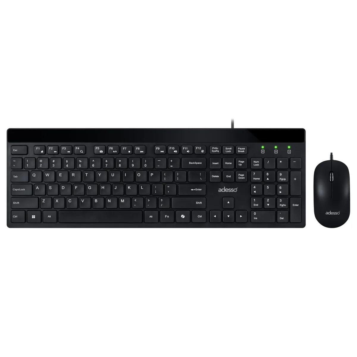 Adesso Adesso AKB-140CB Keyboard and Mouse Combo 104 Key 1000 DPI 6 ft Cable — product photo