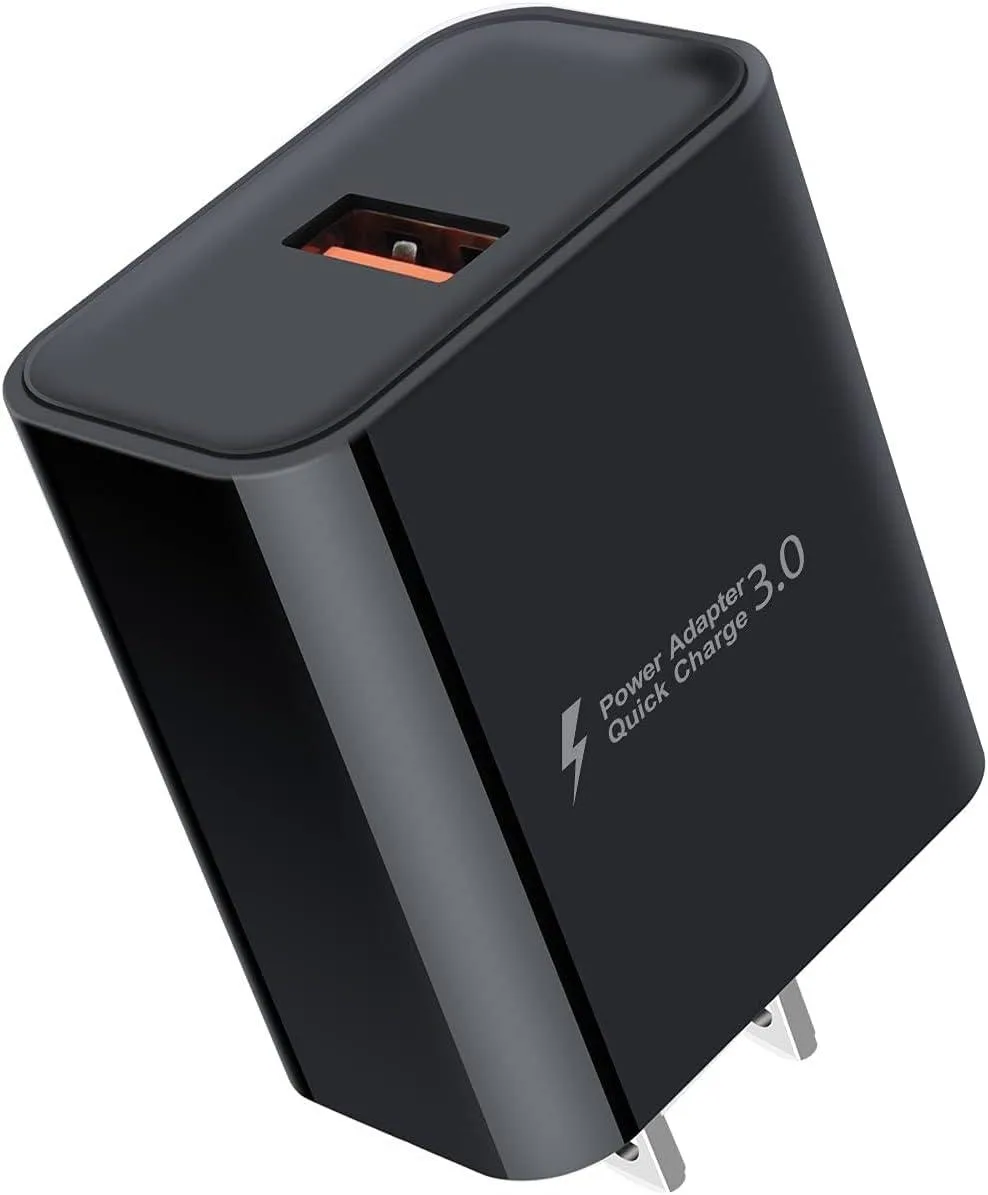White compact cube wall charger with single USB port