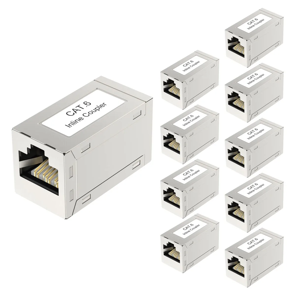 Vszerda Vszerda M236-10P-US Cat6 RJ45 Shielded Coupler 10-Pack Silver — product photo
