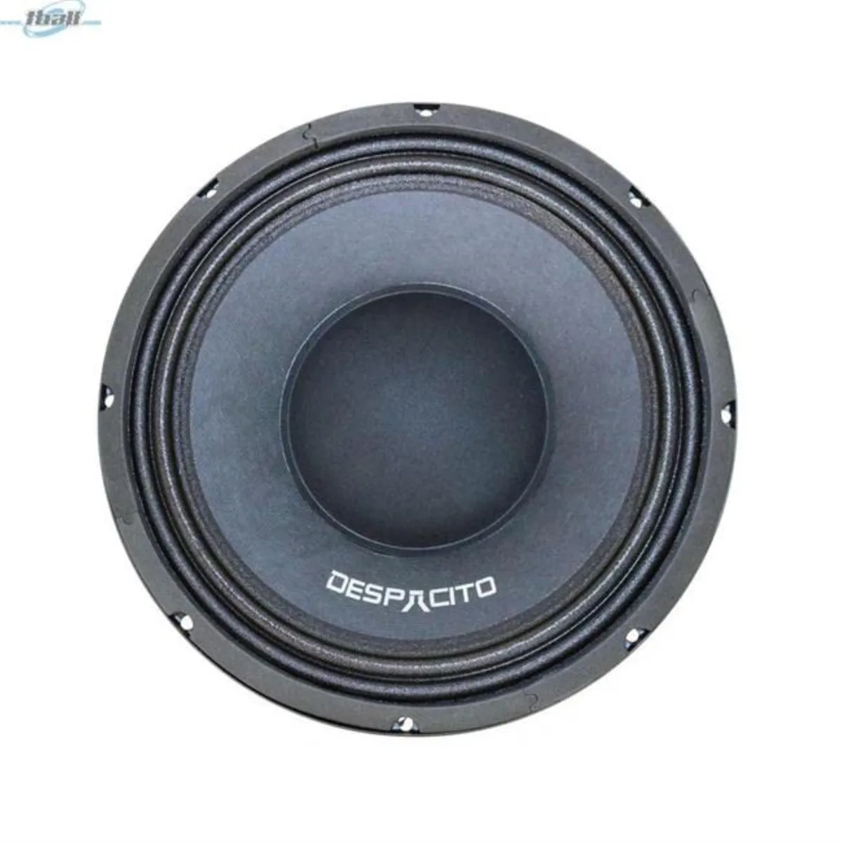 Black 10-inch midbass speaker driver with silver cone and magnet