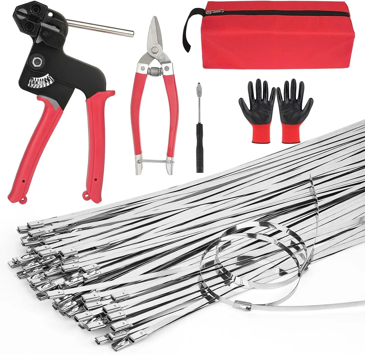 Ennovor Ennovor 100 x 11.8in 304 Stainless Steel Zip Ties 200LBS Tool Kit — product photo