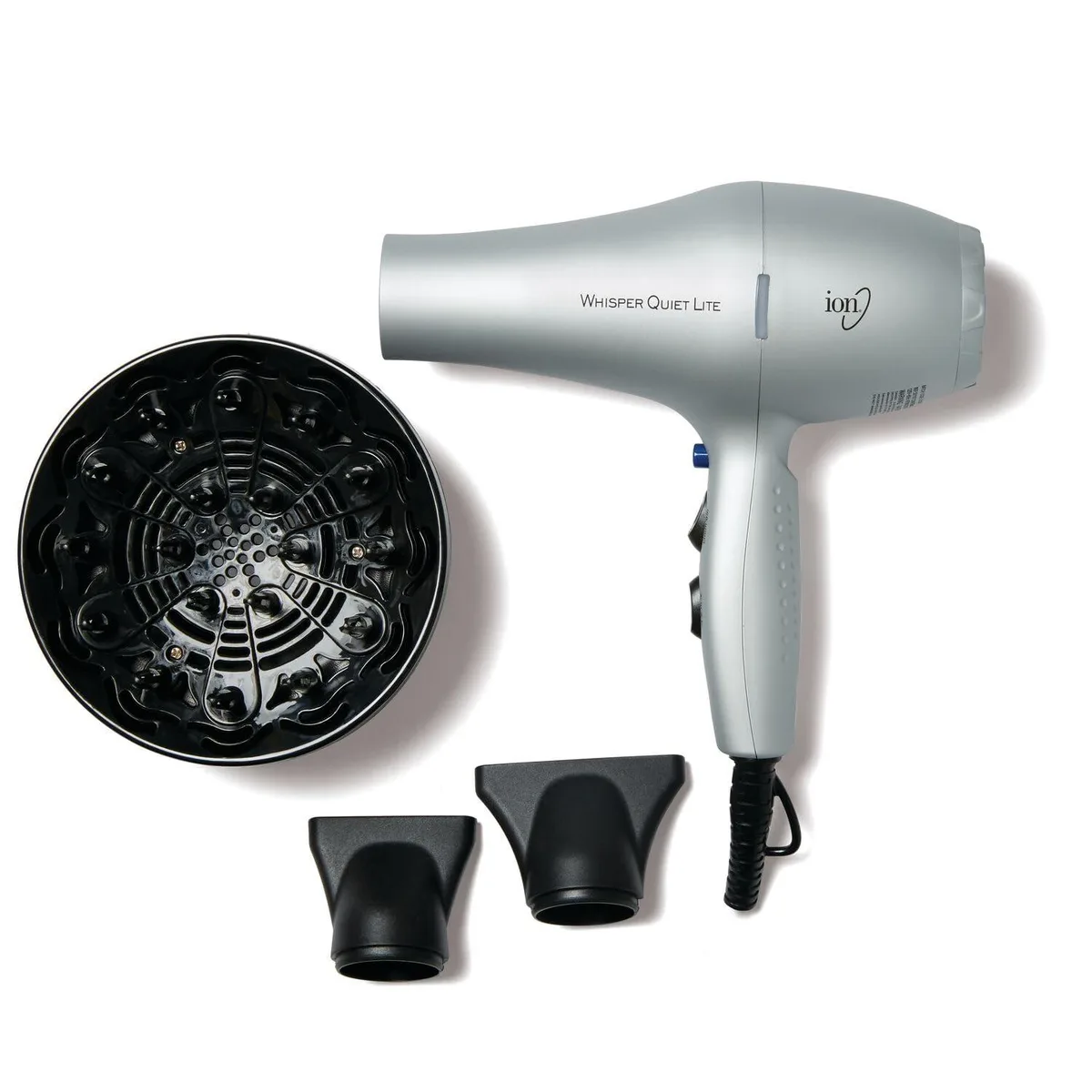 Silver ionic ceramic hair dryer with diffuser and concentrators
