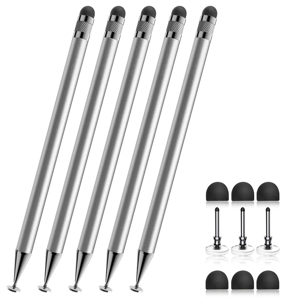 Bopomofo 2-in-1 Stylus Pen 5 Pcs Silver — product photo